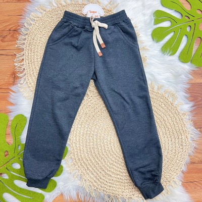 Conj. Camisa Cotele Canelada e Calça de Moletom - Ferrugem e Chumbo